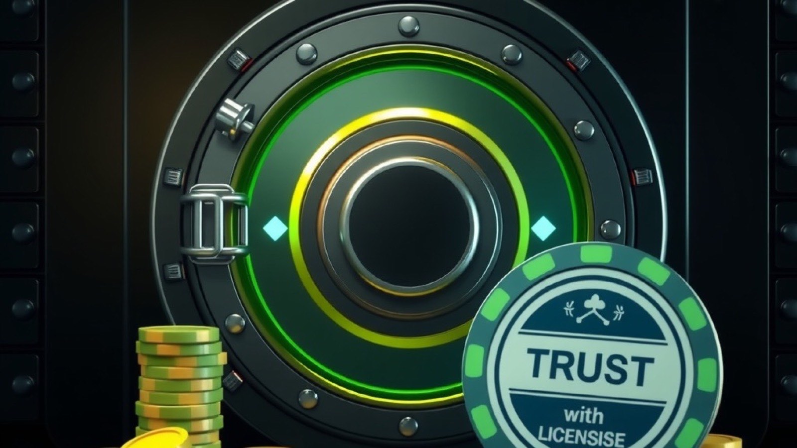 WinMate88 casino floor with a secure vault door and a certification seal